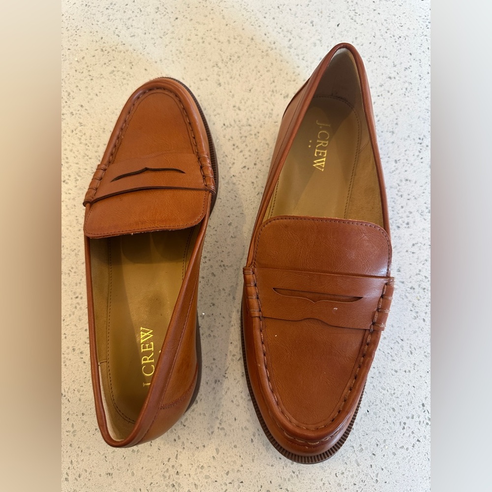J. Crew women’s Tan Leather Loafers